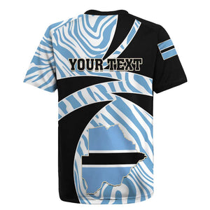 Personalized Botswana Independence Day Rugby Jersey - Lefatshe la Botswana with Zebra Pattern