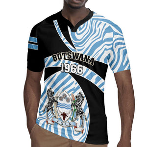 Personalized Botswana Independence Day Rugby Jersey - Lefatshe la Botswana with Zebra Pattern