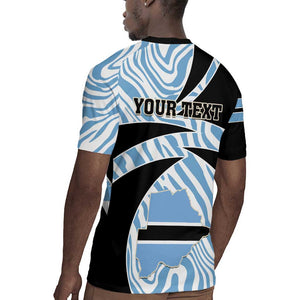 Personalized Botswana Independence Day Rugby Jersey - Lefatshe la Botswana with Zebra Pattern