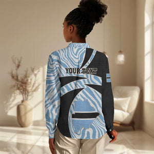 Personalized Botswana Independence Day Women Casual Shirt - Lefatshe la Botswana with Zebra Pattern