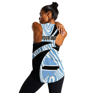 Personalized Botswana Independence Day Women Racerback Tank - Lefatshe la Botswana with Zebra Pattern