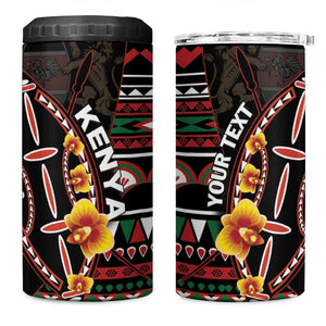 Personalized Kenya 4 in 1 Can Cooler Tumbler Jamhuri Day, Kenya Shield