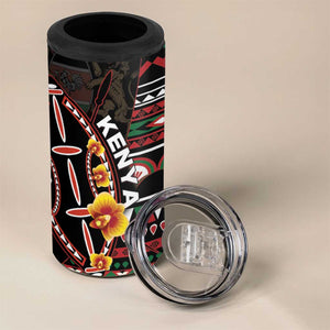 Personalized Kenya 4 in 1 Can Cooler Tumbler Jamhuri Day, Kenya Shield