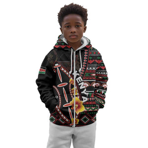 Personalized Kenya Kid Hoodie Jamhuri Day, Kenya Shield