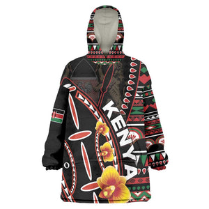 Personalized Kenya KId Wearable Blanket Hoodie Jamhuri Day, Kenya Shield