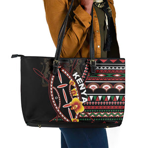 Kenya Leather Tote Bag Jamhuri Day, Kenya Shield