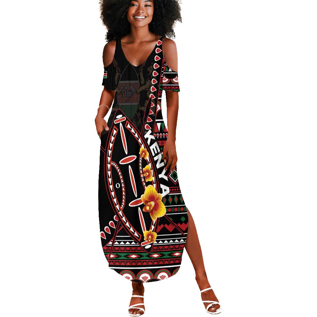 Personalized Kenya Summer Maxi Dress Jamhuri Day, Kenya Shield