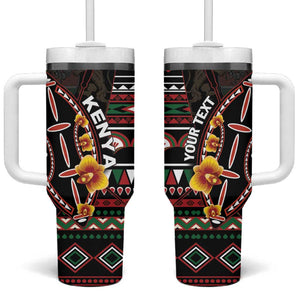 Personalized Kenya Tumbler With Handle Jamhuri Day, Kenya Shield