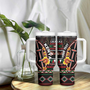 Personalized Kenya Tumbler With Handle Jamhuri Day, Kenya Shield