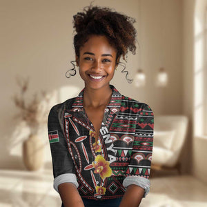 Personalized Kenya Women Casual Shirt Jamhuri Day, Kenya Shield