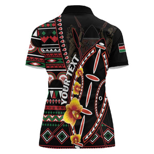 Personalized Kenya Women Polo Shirt Jamhuri Day, Kenya Shield