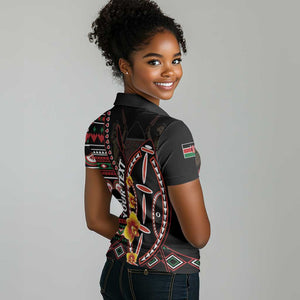 Personalized Kenya Women Polo Shirt Jamhuri Day, Kenya Shield