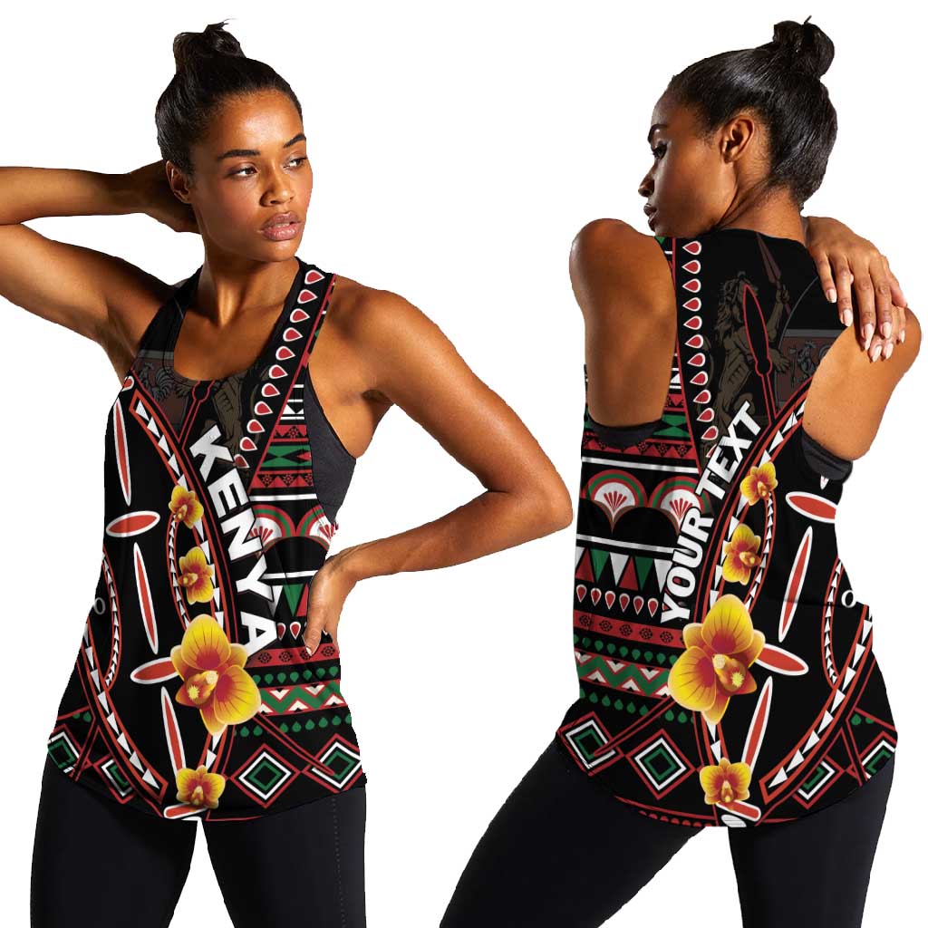 Personalized Kenya Women Racerback Tank Jamhuri Day, Kenya Shield