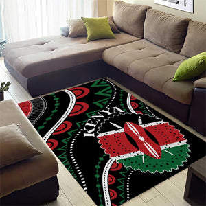 Kenya Area Rug Harambee African Pattern - Coat of Arms Design