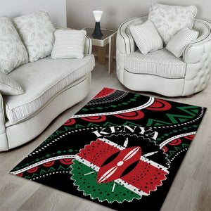 Kenya Area Rug Harambee African Pattern - Coat of Arms Design