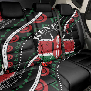 Kenya Back Car Seat Cover Harambee African Pattern - Coat of Arms Design