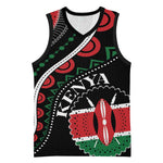 Personalized Kenya Basketball Jersey Harambee African Pattern - Coat of Arms Design LT01