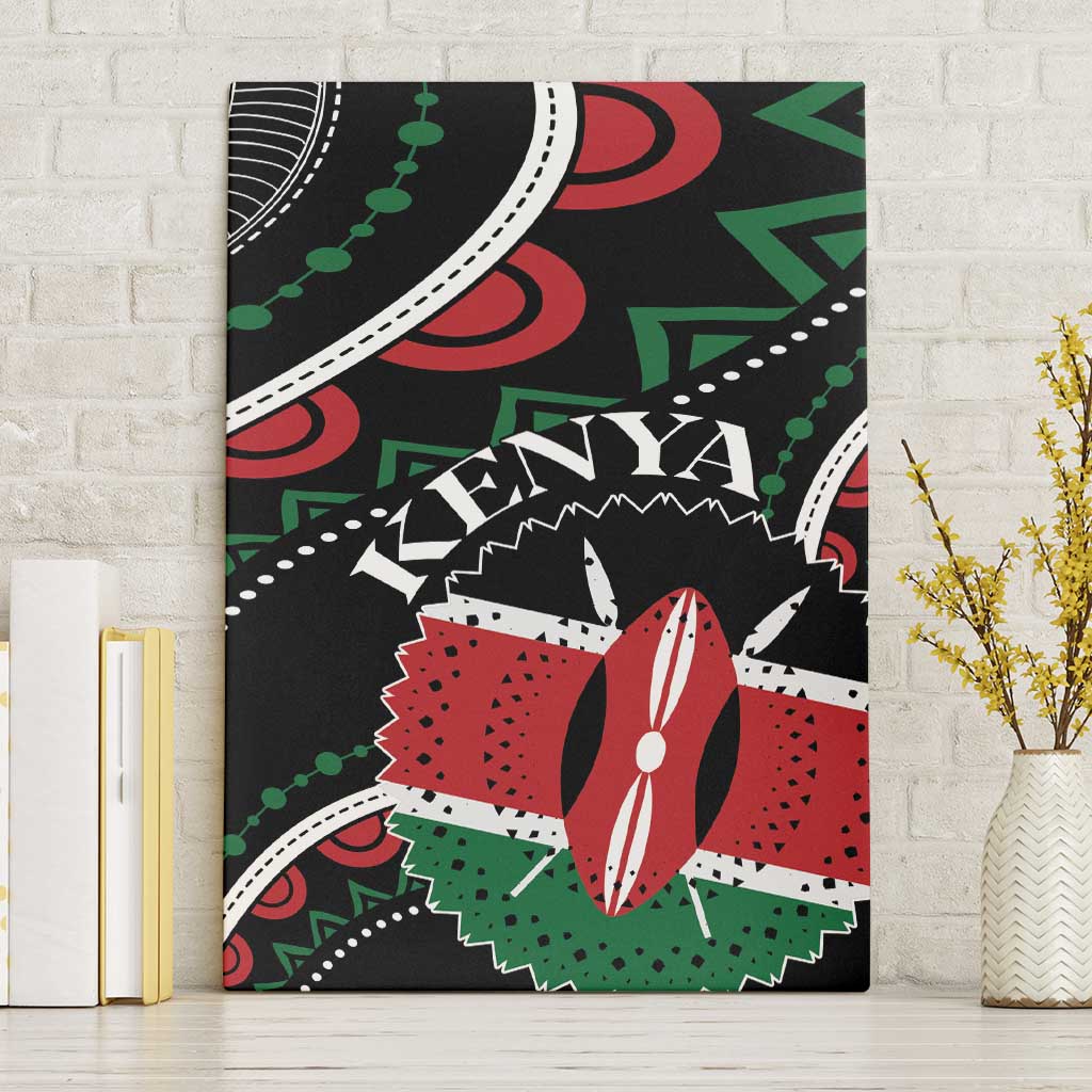 Kenya Canvas Wall Art Harambee African Pattern - Coat of Arms Design