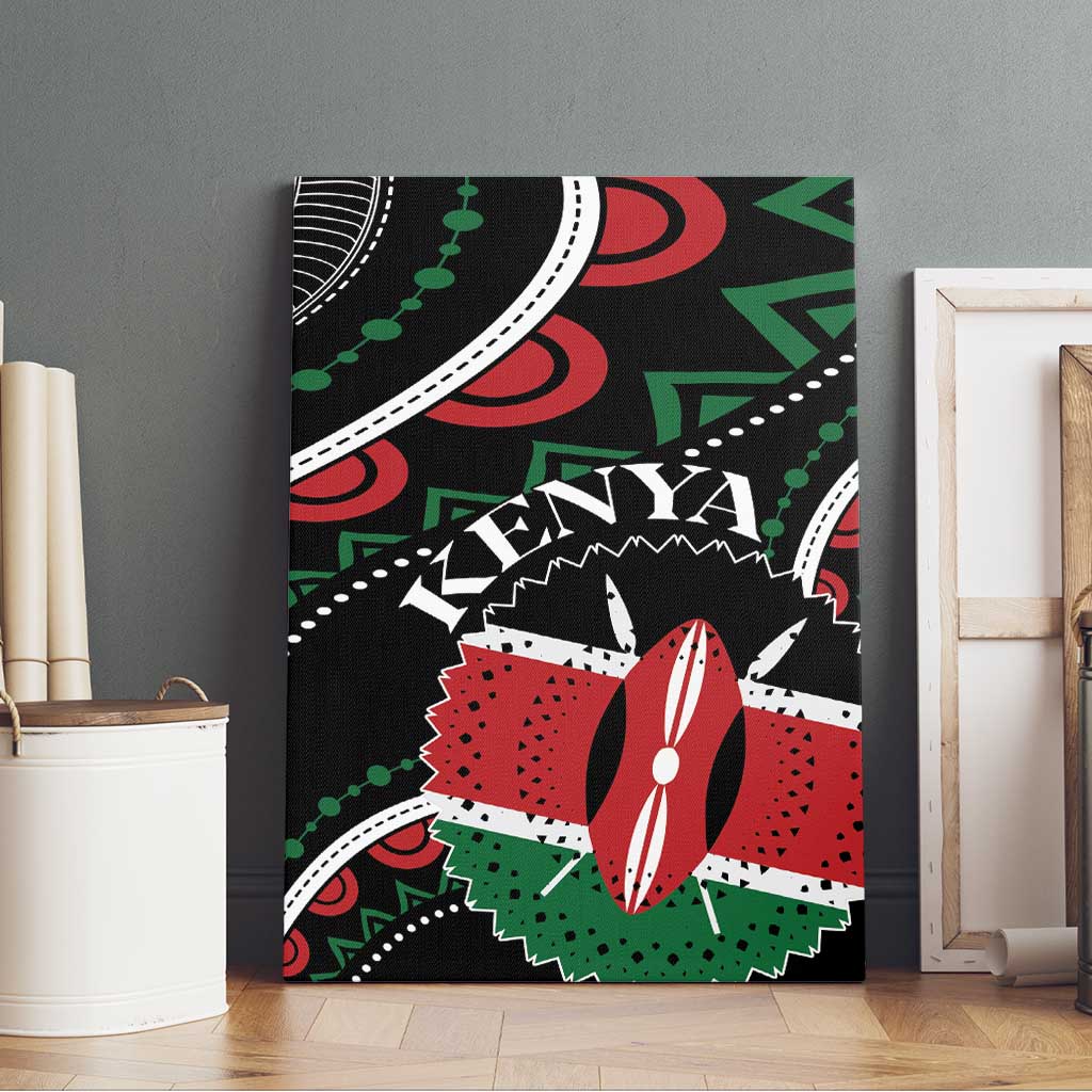 Kenya Canvas Wall Art Harambee African Pattern - Coat of Arms Design