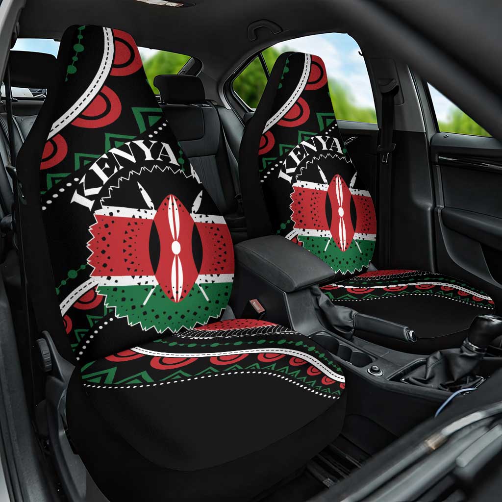 Kenya Car Seat Cover Harambee African Pattern - Coat of Arms Design