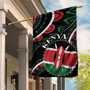 Kenya Garden Flag Harambee African Pattern - Coat of Arms Design