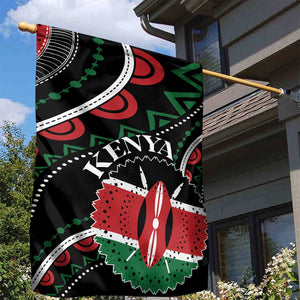 Kenya Garden Flag Harambee African Pattern - Coat of Arms Design