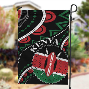 Kenya Garden Flag Harambee African Pattern - Coat of Arms Design