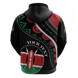 Personalized Kenya Hoodie Harambee African Pattern - Coat of Arms Design