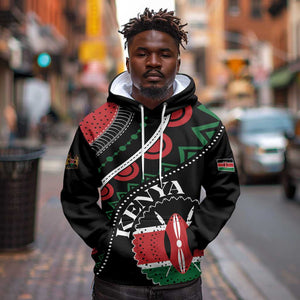 Personalized Kenya Hoodie Harambee African Pattern - Coat of Arms Design