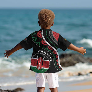 Personalized Kenya Kid Hawaiian Shirt Harambee African Pattern - Coat of Arms Design