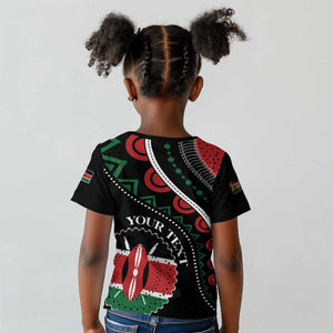 Personalized Kenya Kid T shirt Harambee African Pattern - Coat of Arms Design