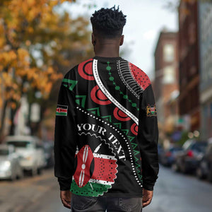 Personalized Kenya Long Sleeve Shirt Harambee African Pattern - Coat of Arms Design LT01