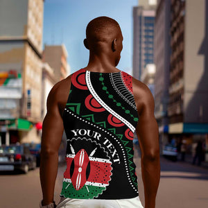 Personalized Kenya Men Tank Top Harambee African Pattern - Coat of Arms Design