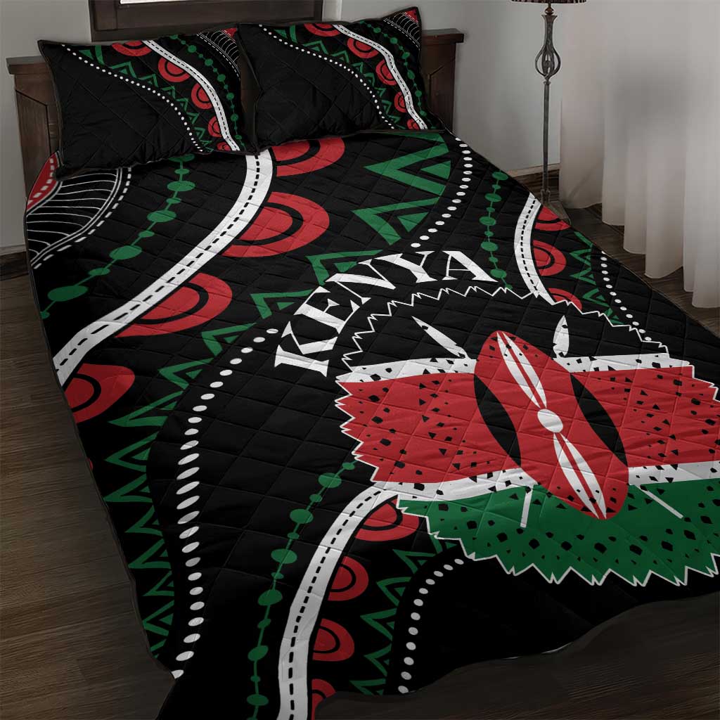 Kenya Quilt Bed Set Harambee African Pattern - Coat of Arms Design