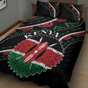 Kenya Quilt Bed Set Harambee African Pattern - Coat of Arms Design