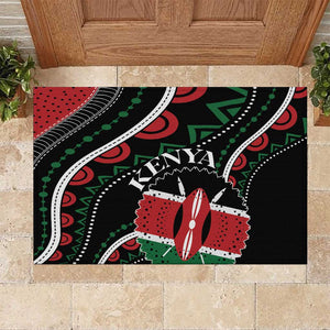 Kenya Rubber Doormat Harambee African Pattern - Coat of Arms Design