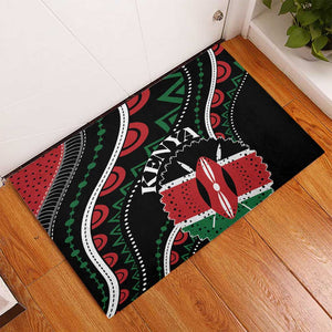 Kenya Rubber Doormat Harambee African Pattern - Coat of Arms Design