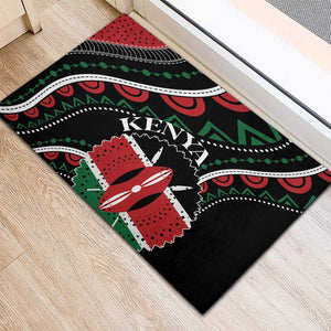 Kenya Rubber Doormat Harambee African Pattern - Coat of Arms Design