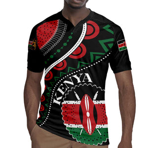 Personalized Kenya Rugby Jersey Harambee African Pattern - Coat of Arms Design