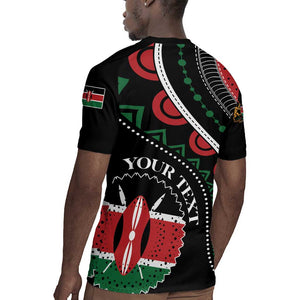 Personalized Kenya Rugby Jersey Harambee African Pattern - Coat of Arms Design