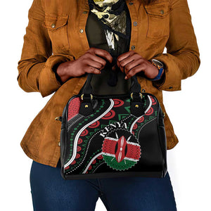 Kenya Shoulder Handbag Harambee African Pattern - Coat of Arms Design