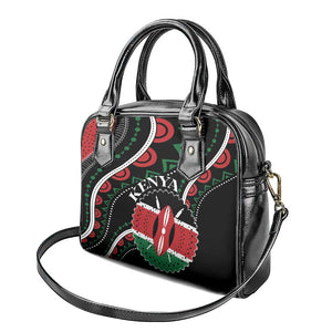 Kenya Shoulder Handbag Harambee African Pattern - Coat of Arms Design