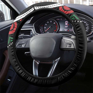 Kenya Steering Wheel Cover Harambee African Pattern - Coat of Arms Design