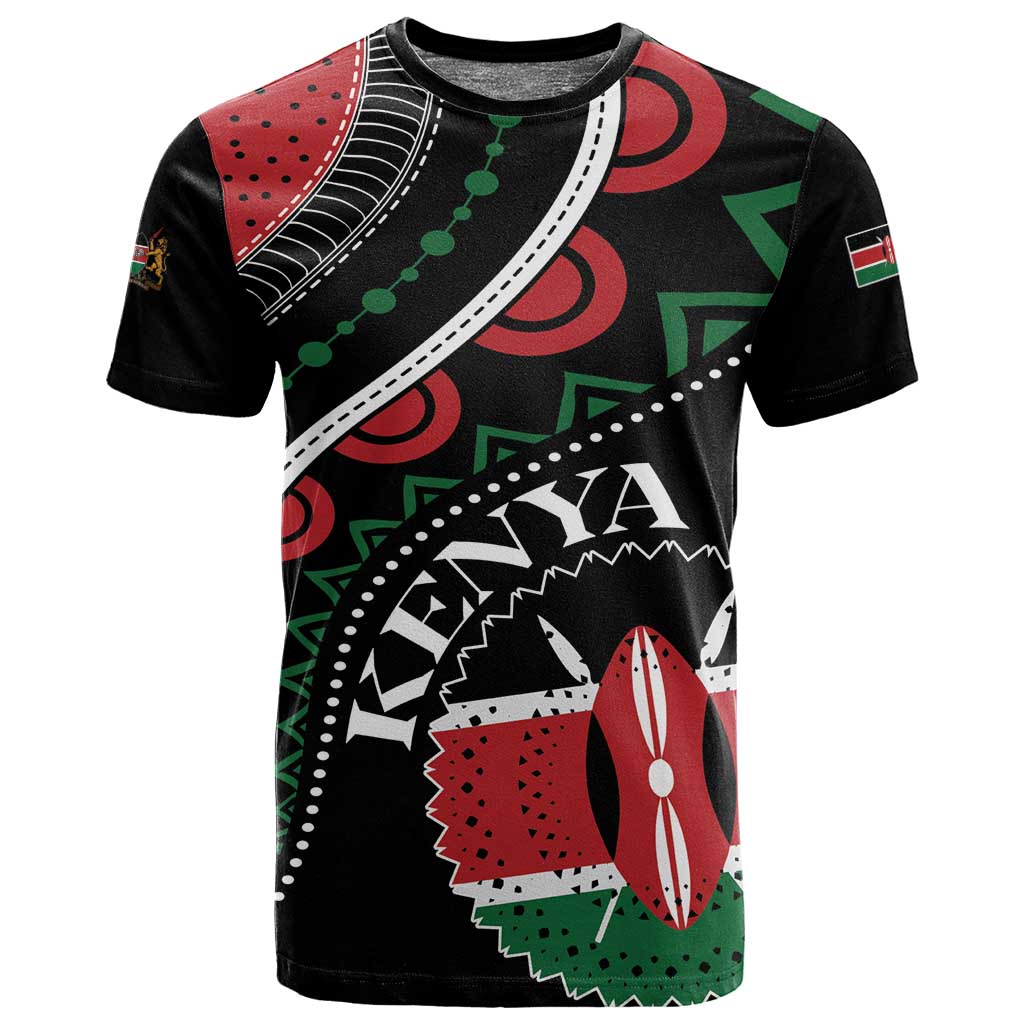 Personalized Kenya T shirt Harambee African Pattern - Coat of Arms Design