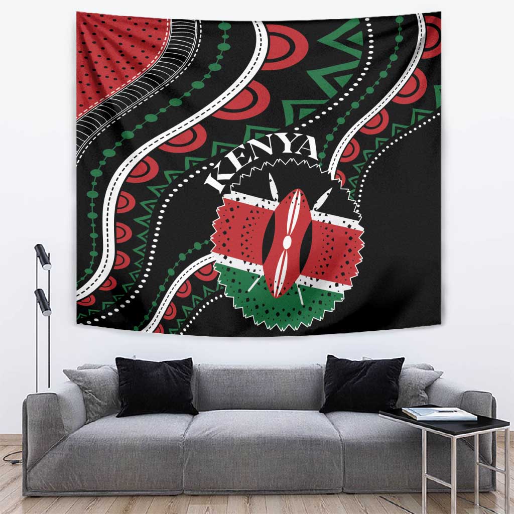 Kenya Tapestry Harambee African Pattern - Coat of Arms Design