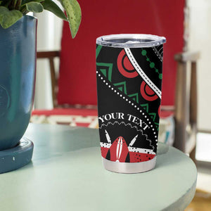 Personalized Kenya Tumbler Cup Harambee African Pattern - Coat of Arms Design