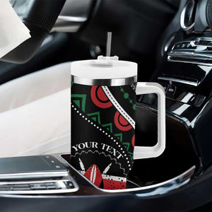 Personalized Kenya Tumbler With Handle Harambee African Pattern - Coat of Arms Design