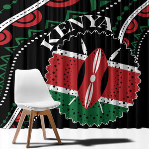 Kenya Window Curtain Harambee African Pattern - Coat of Arms Design