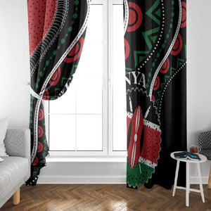 Kenya Window Curtain Harambee African Pattern - Coat of Arms Design