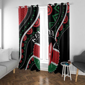 Kenya Window Curtain Harambee African Pattern - Coat of Arms Design